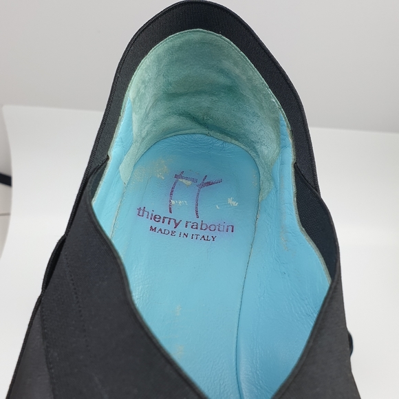 Thierry Rabotin Black soft leather size 42 elastic trim comfort office w… - Picture 10 of 16